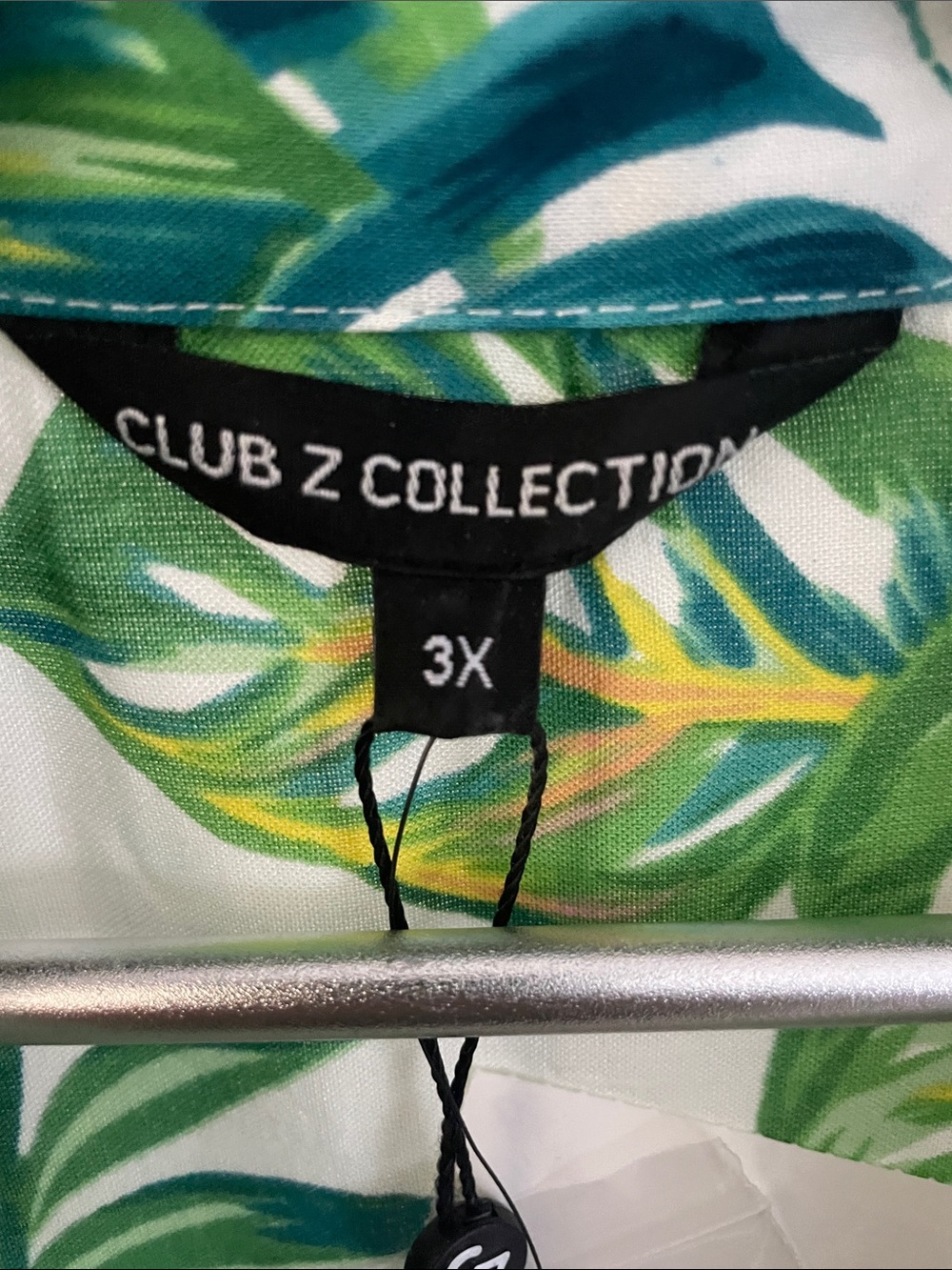Tropical Floral Button-Front Swim Coverup - White with Pink & Green - Picture 2 of 8